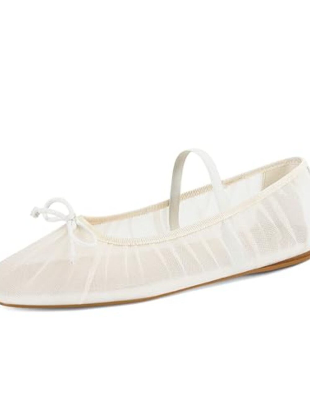 Mesh Ballet Flats Women Square Toe Mary Jane Tulle Comfortable Dress Casual